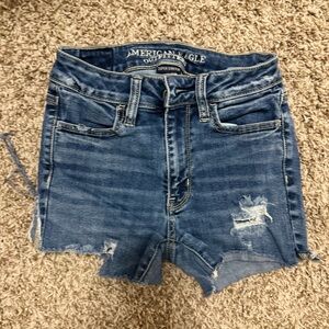American Eagle Outfitters Distressed Blue Jean Shorts